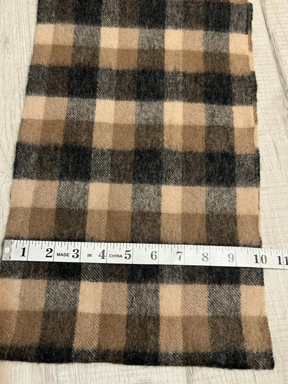 Edinburgh 100% Lambswool Scarf Brown Black Plaid Tartan Check Winter Warm Wool